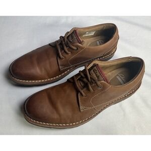 Clarks Edgewick Men's Plain Toe Tan Oxford Leather Dress/Casual Shoe Size 8.5